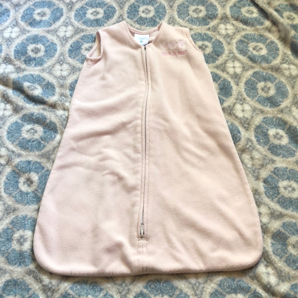 Light pink sleep sack.